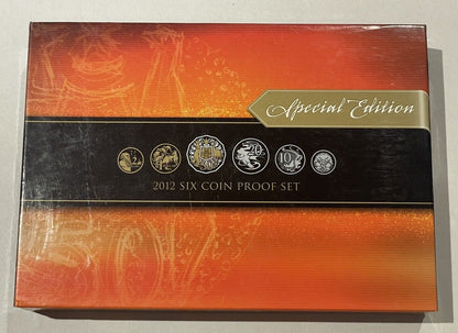 2012 PROOF Six Coin Set - Royal Australian Mint Special Edition Gilded 50c Coin