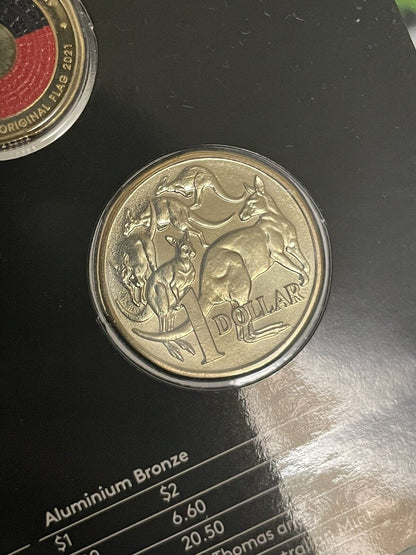 2021  Aust 6 Coin UNC coin set Aboriginal Flag $2 Two Dollars 2021 MOR $1