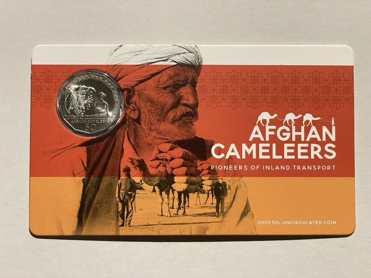 2020 Australia 50c RAM UNC Carded Coin Afghan Cameleers