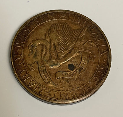 1929 Commemorative Medallion Centenary of Western Australia Left Facing Swan