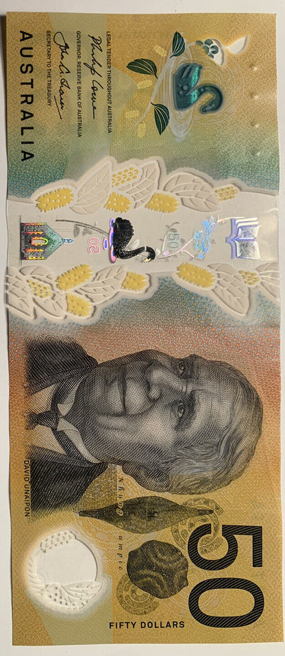 50 dollar note australia 2018 First Prefix AA