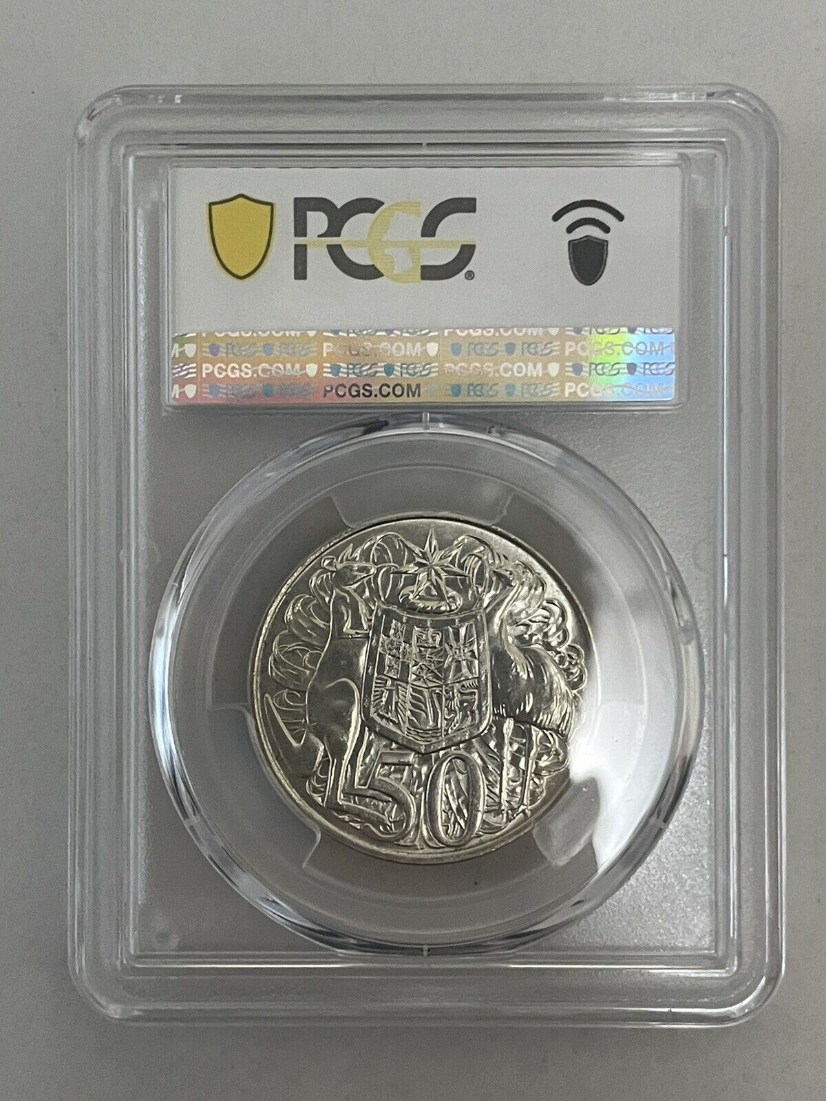 Australia 1966 50c Fifty Cents Coin Round 80% Silver PCGS Graded MS65