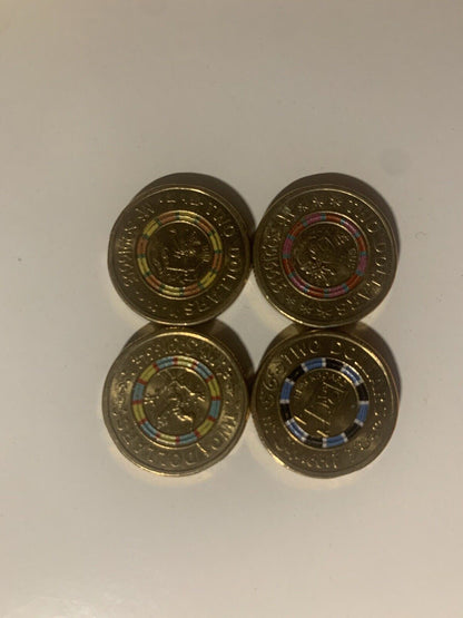 2019 $2 Dollar Coin Mr Squiggle Set 4 x $2 Coloured Coins CIRCULATED