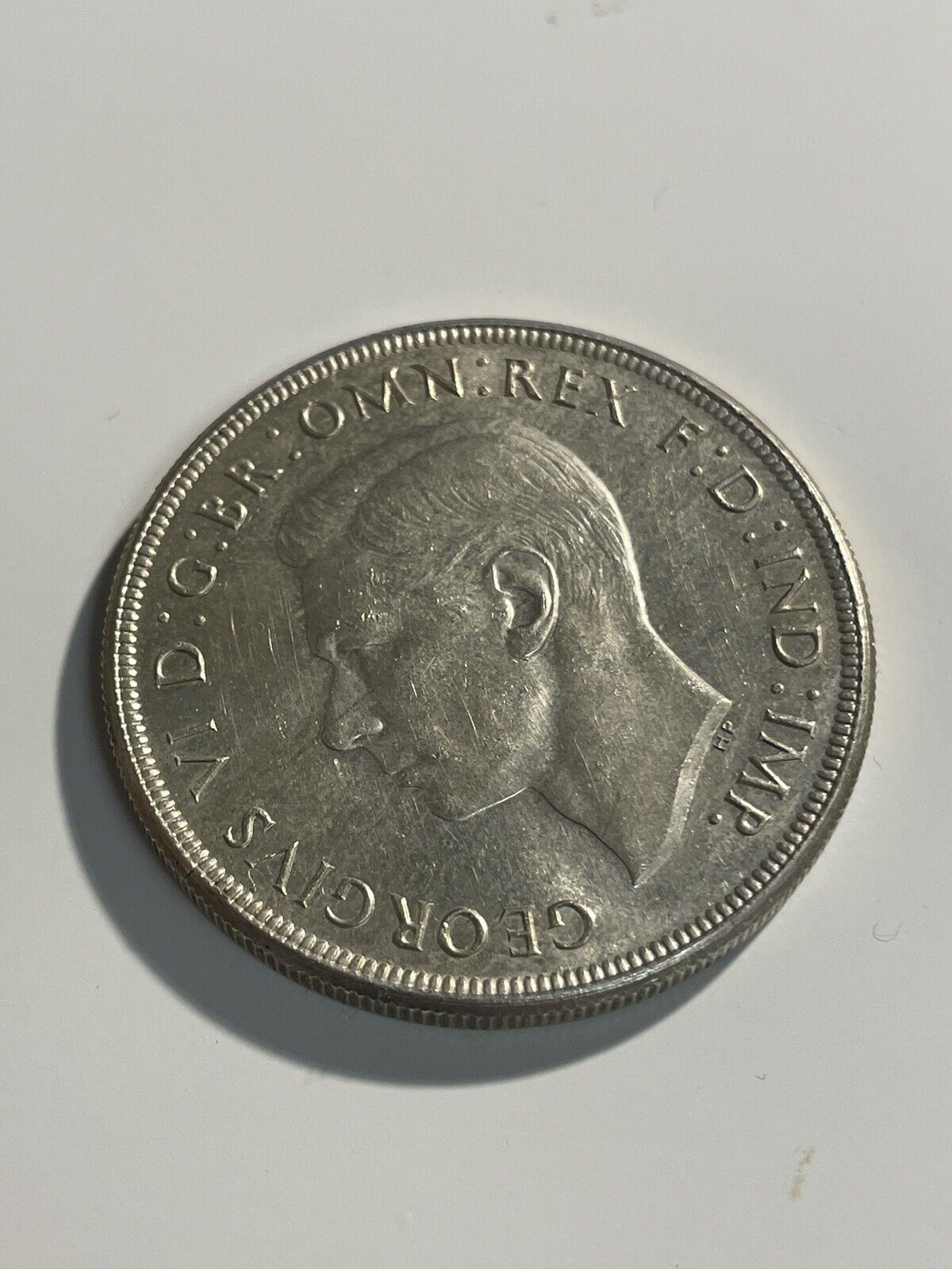 Australia 1937 Crown Sterling Silver Five Shillings 5/- Large Coin Scarce aUNC