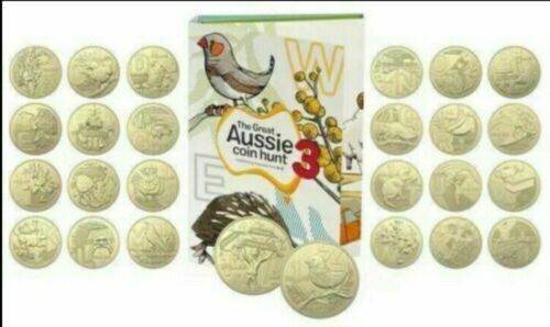 2022 $1 COIN CRUX SOUTHERN CROSS COLOURED COIN GREAT AUSSIE COIN HUNT 3-PLUS SET