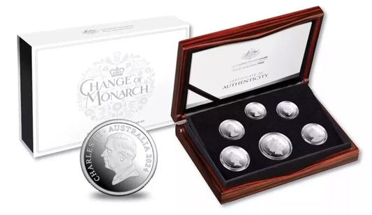 2024 CHANGE OF MONARCH 6-COIN FINE SILVER PROOF YEAR SET RAM