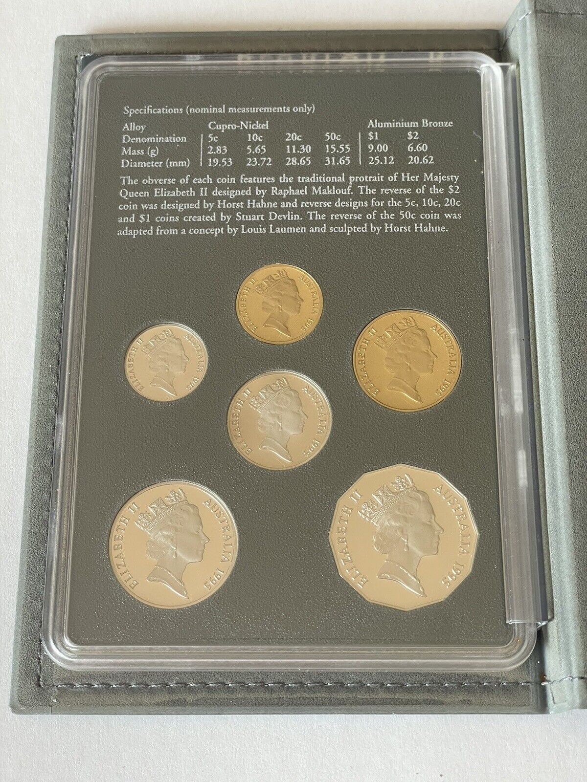 1995 Australia 6 Coin Proof Set in original RAM folder with box