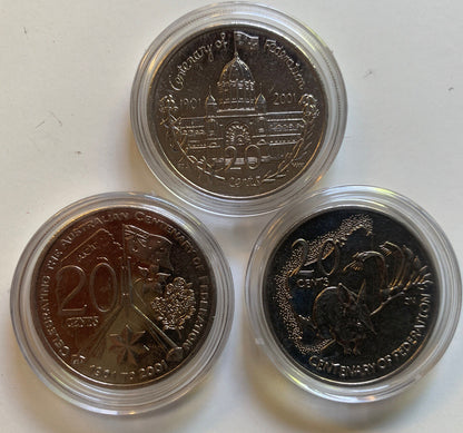 Australia 2001 Centenary of Federation 20 cent - full set -