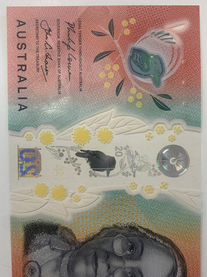 20 dollar note australia 2019 LOWE/FRASER Low Circulation “777” Serial