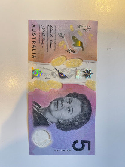 5 dollar note Australia 2016 OVERPRINT ERROR