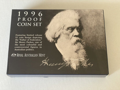 1996 Proof Coin Set Sir Henry Parkes Father of Federation Royal Australia Mint