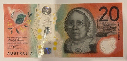 20 Dollar Note Australian 2019 "54321" Counting Serial