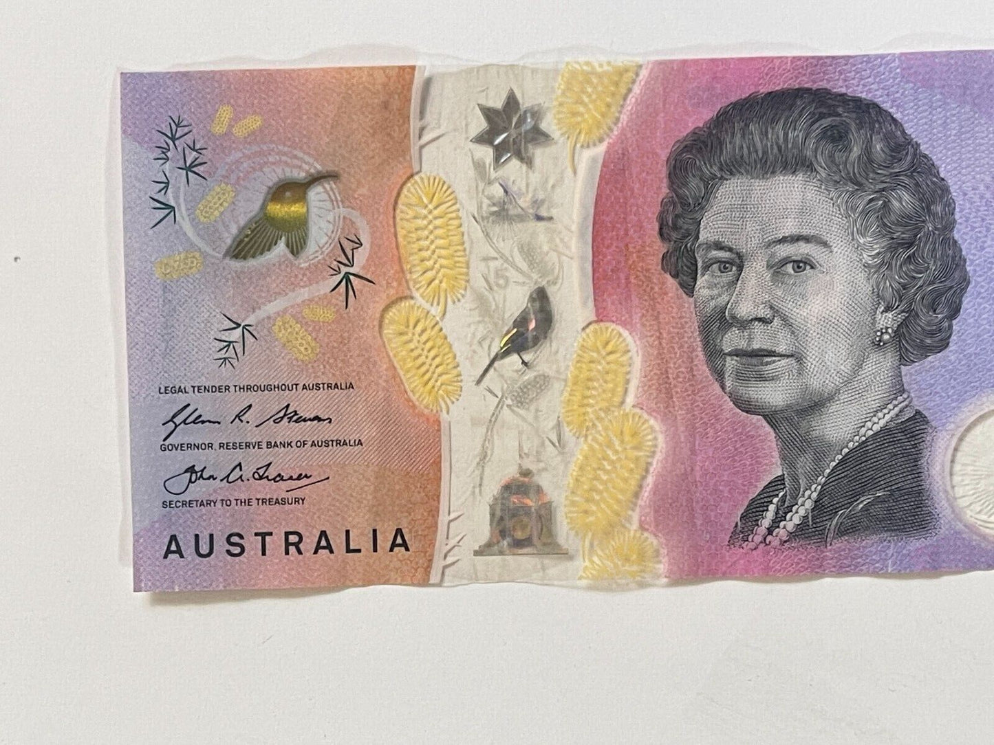 5 dollar note Australia 2016 "570075" RADAR serial