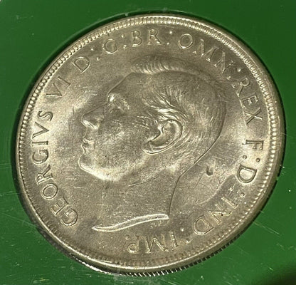 Australia UNC 1937 Crown Five Shillings 5/- Large 92.5% Silver Coin