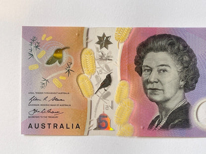 5 dollar note Australia 2016 "6309036" RADAR serial