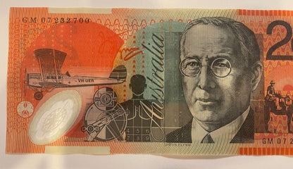 20 Dollar Note Australian 2007 "0723270" RADAR serial