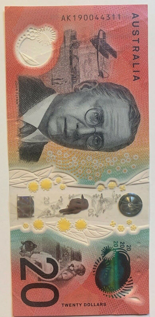 20 dollar note Australia 2019  LOWE/FRASER AK SERIAL