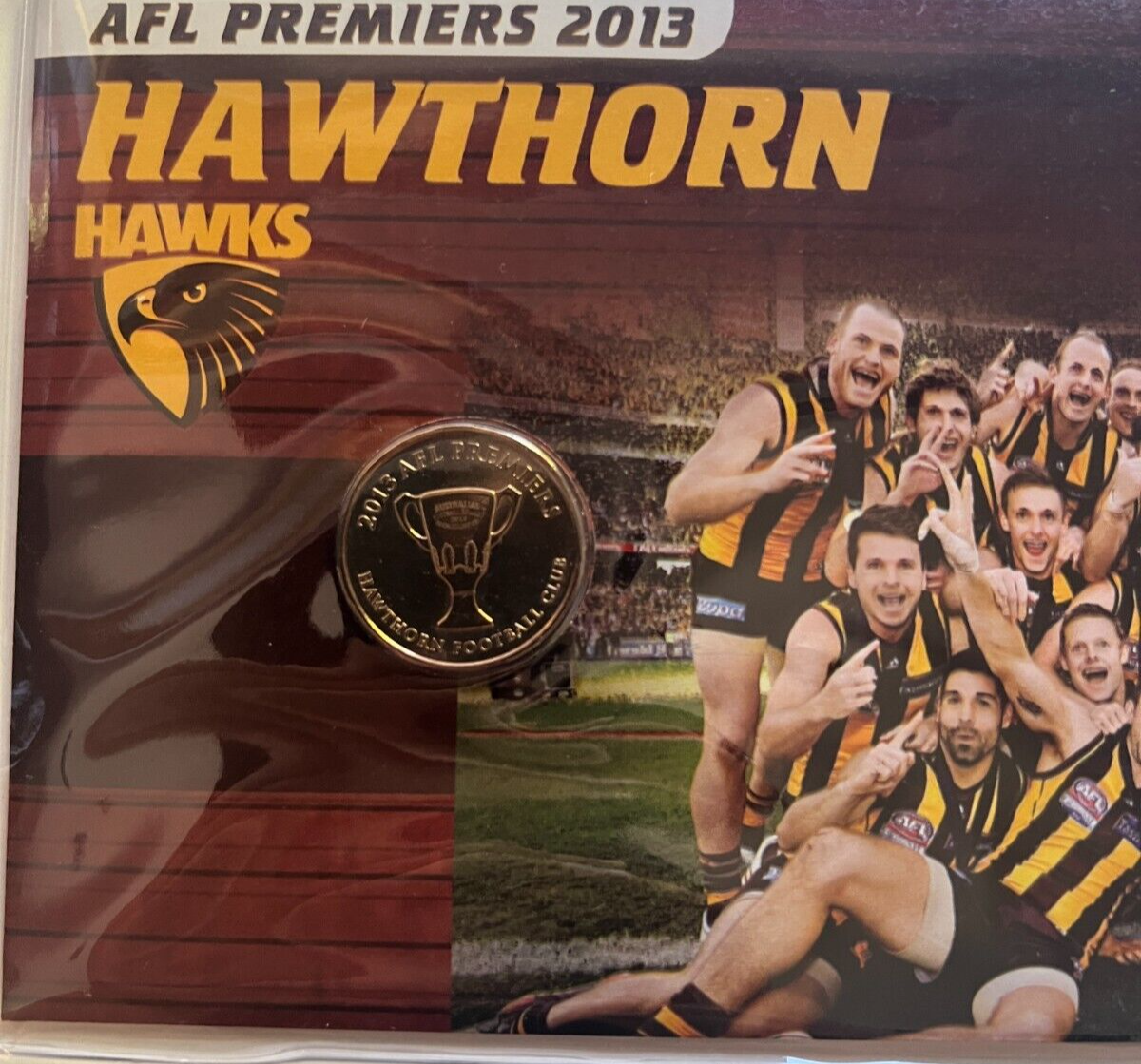 2014 Australia AFL Premiers Hawthorn Hawks RAM $1 Coin PNC