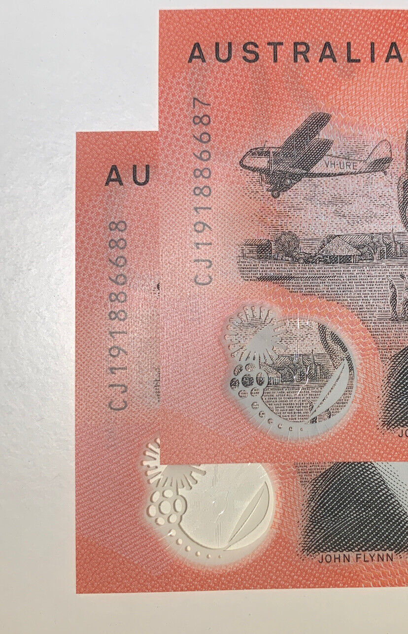 20 dollar note australia 2019 “886688” Serial With Consecutive Pair