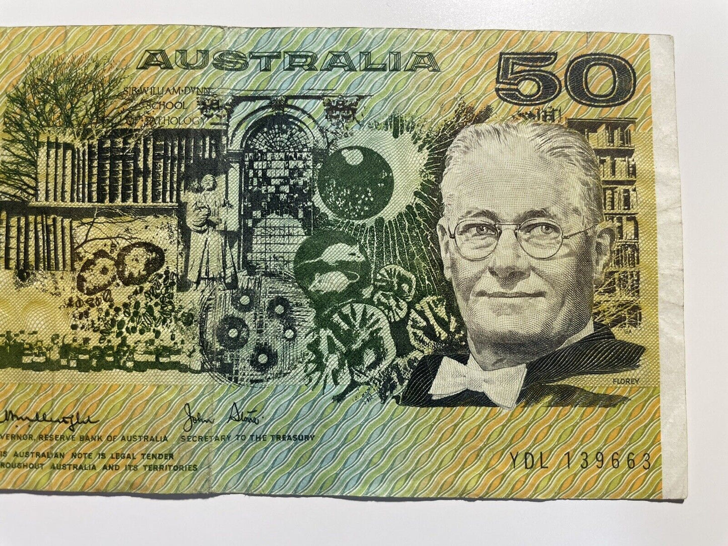 1979 Knight/ Stone $50 Fifty Dollars Australia YDL Prefix Paper Bank Note Circ