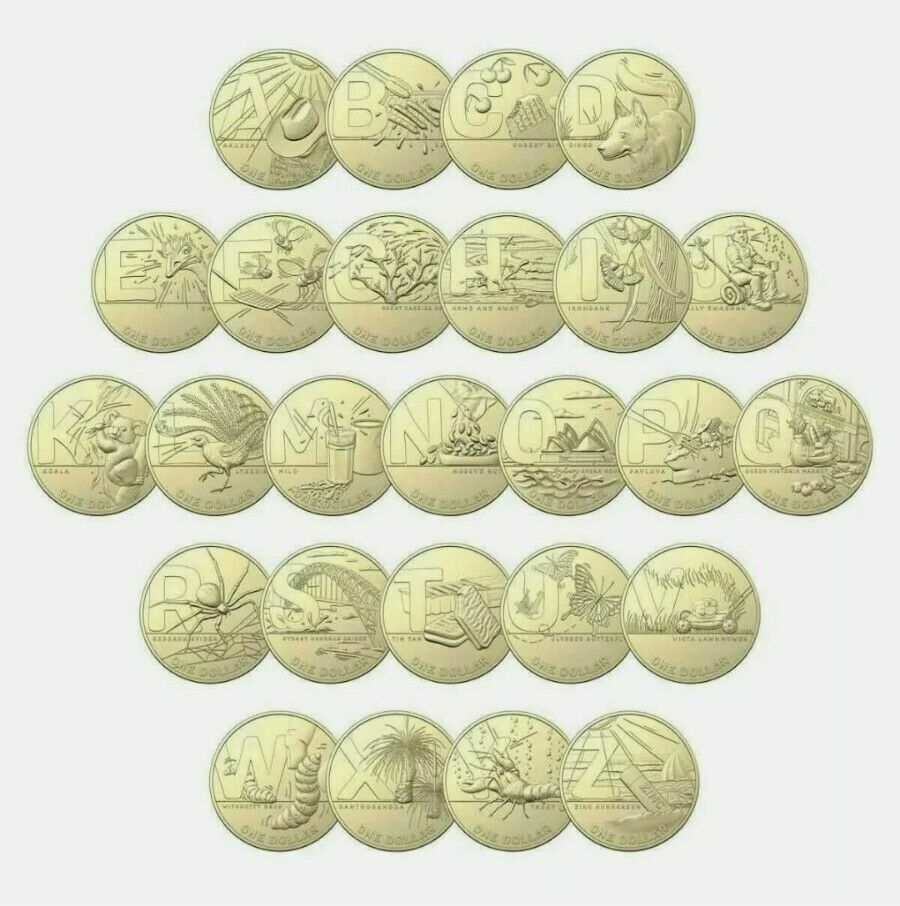 2021 Great Aussie Coin Hunt $1 Alphabet Coins Individual