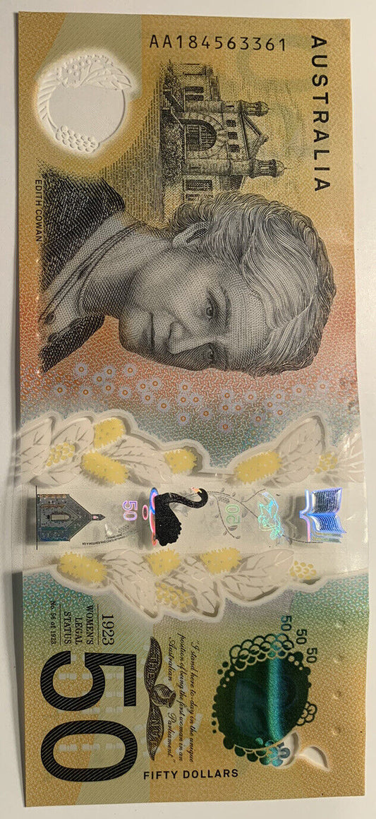 50 dollar note australia 2018 First Prefix AA