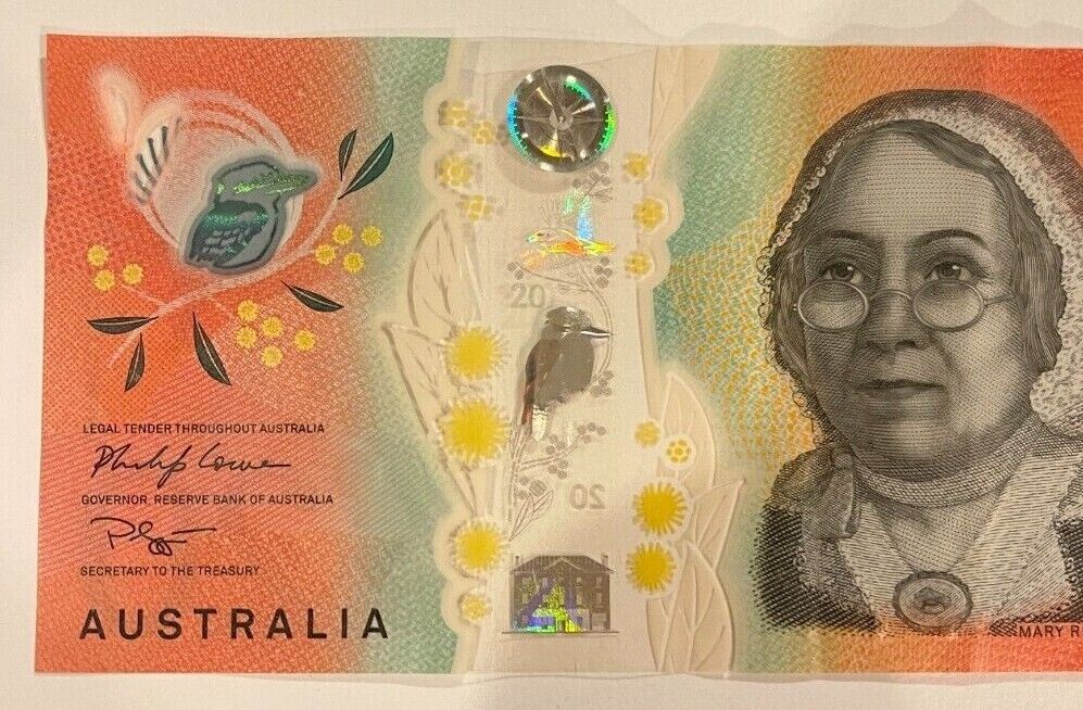 20 Dollar Note Australian 2019 "54321" Counting Serial