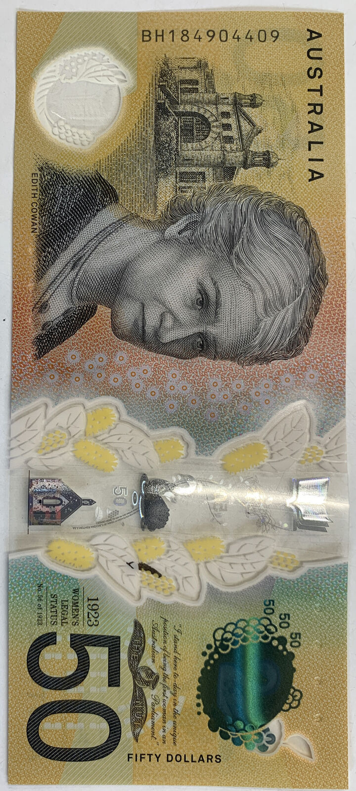 50 dollar note Australia RADAR “904409” 2018