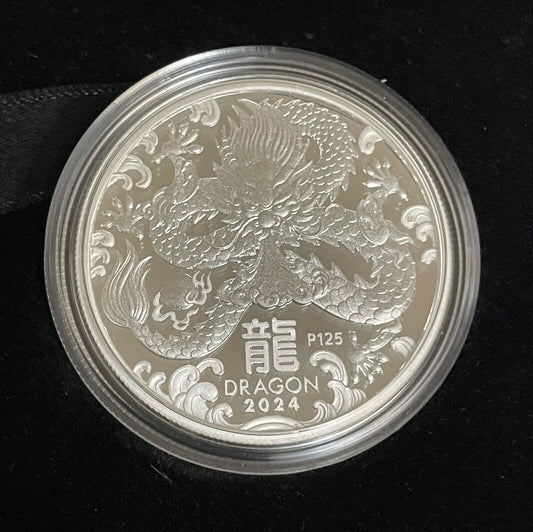 2024 Australia Lunar Series III Year of the Dragon 1/2 Oz Silver 999 Proof Coin