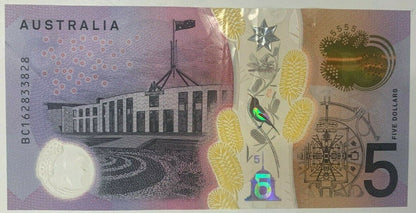 5 dollar note Australia 2016 RADAR "283382"