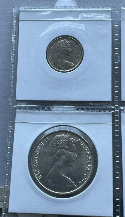 Professionally Restored Australia 1966 UNC Mint Set Coins From Ram Card In 2x2