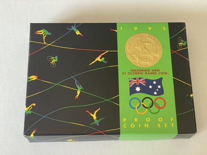 1992 PROOF COIN SET - BARCELONA OLYMPICS - NEW $1 OLYMPIC GAMES COIN $2 Folder