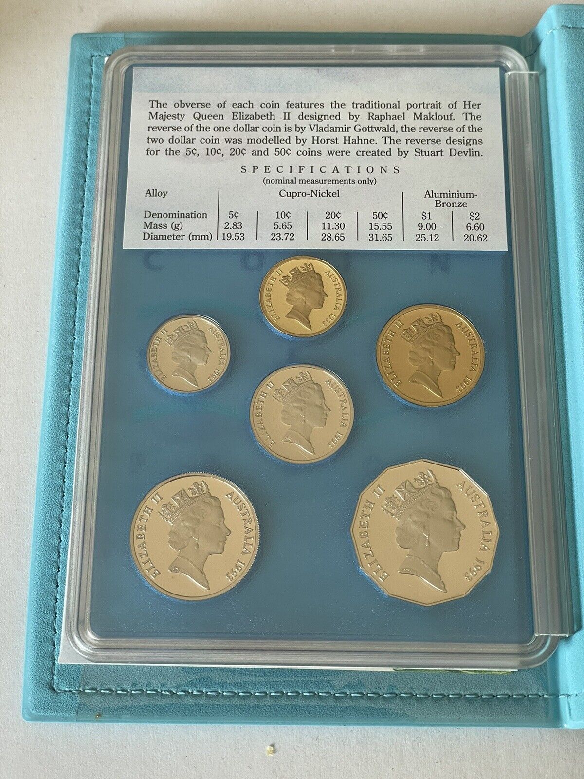 1993 Australia 6 Coin Proof Set Water is Life Land Decimal Currency Box of Issue