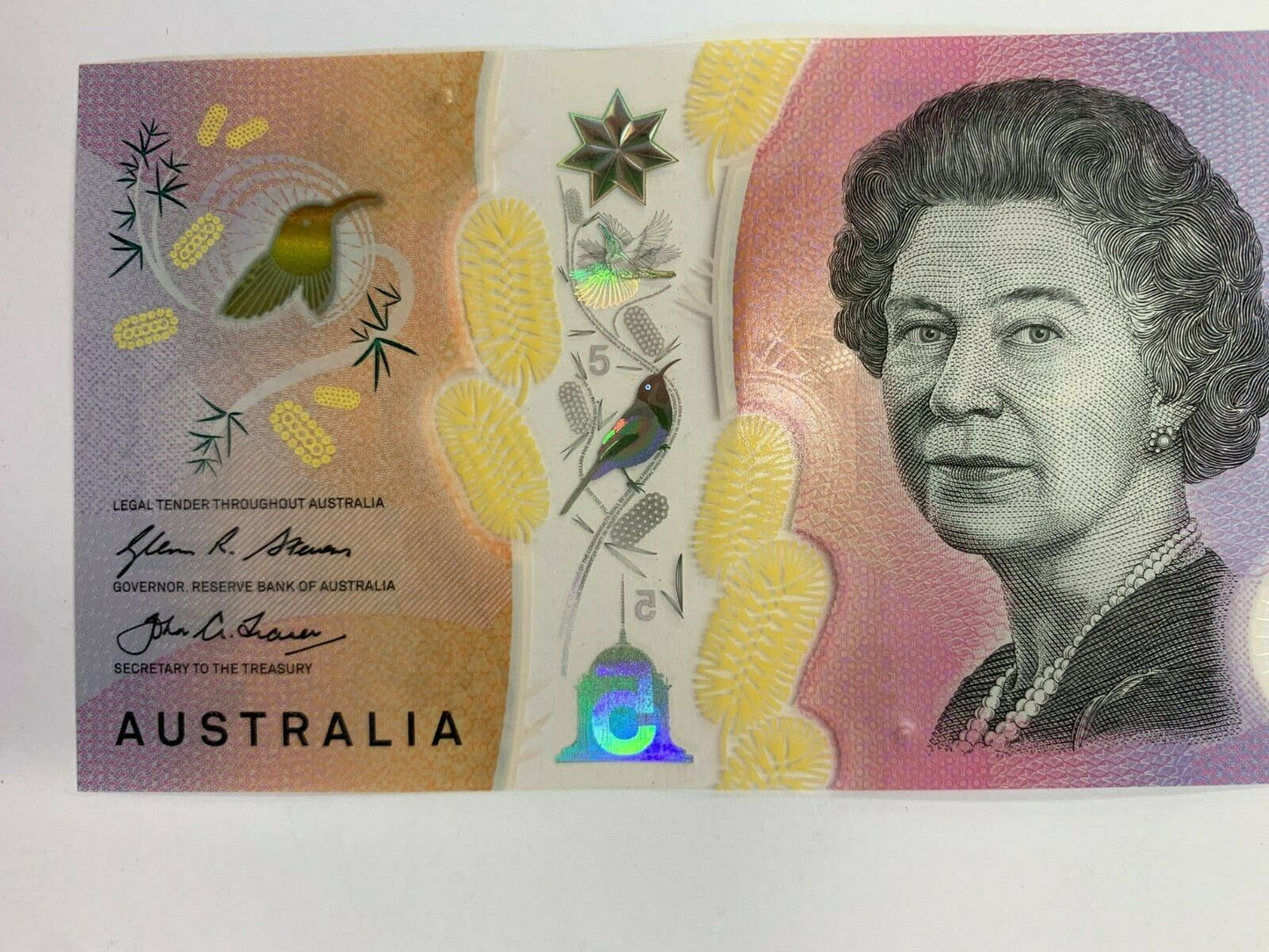 5 dollar note Australia 2016 "88388" RADAR serial