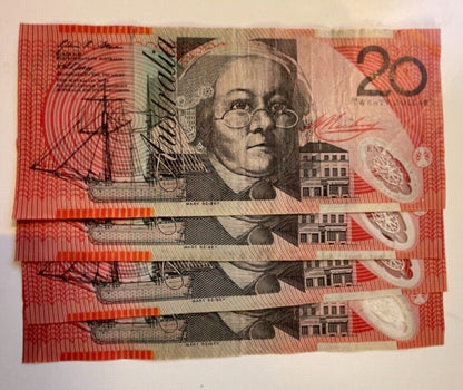 20 Dollar Note Australian 2008 AA,DA,GB,JC Prefix