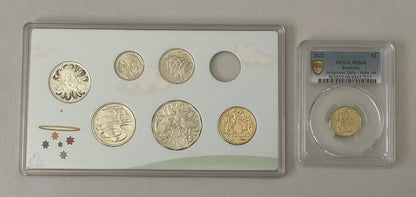 2022 Baby UNC Coin Set  Royal Australian Mint With PCGS Graded $2 Coin MS68