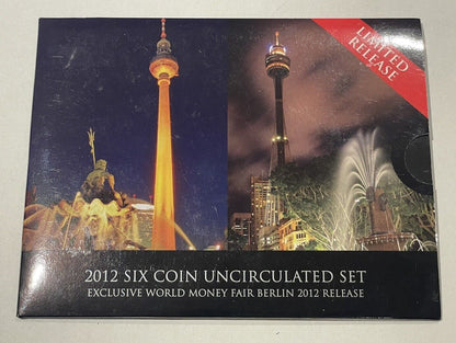 2012 UNC WMF WORLD MONEY FAIR BERLIN MINT SET Hyper-metallic Coloured 50c Coin