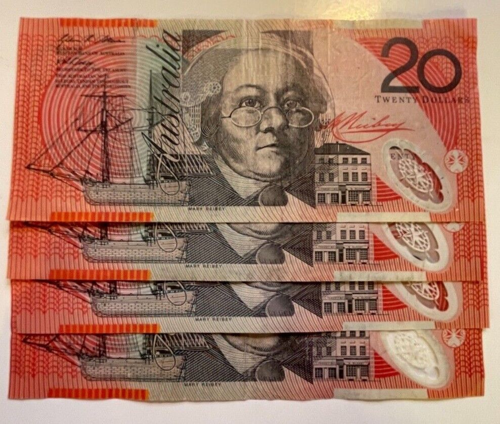 20 Dollar Note Australian 2008 AA,DA,GB,JC Prefix