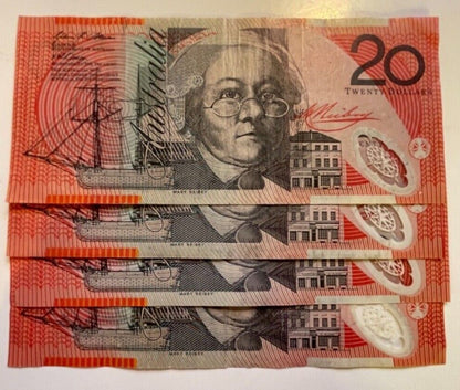 20 Dollar Note Australian 2008 AA,DA,GB,JC Prefix