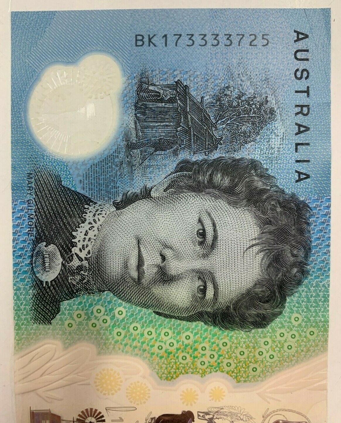 10 dollar note Australian 2017 "733337" RADAR Serial