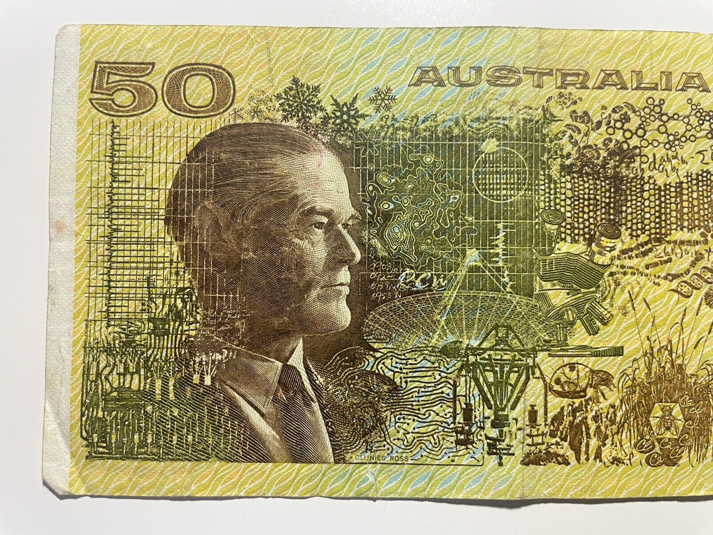 1979 Knight/ Stone $50 Fifty Dollars Australia YDT Prefix Paper Bank Note Circ