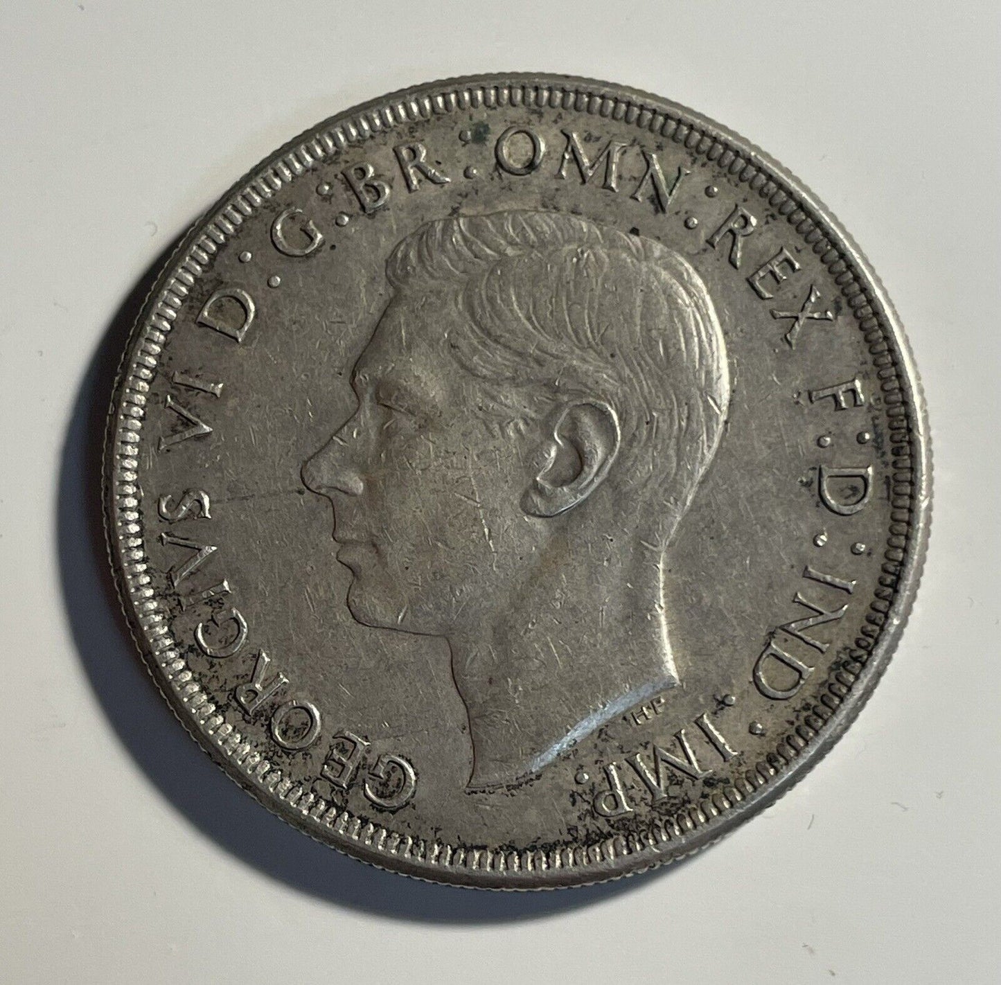 Australia 1937 Crown Sterling Silver Five Shillings 5/- Large Coin Scarce