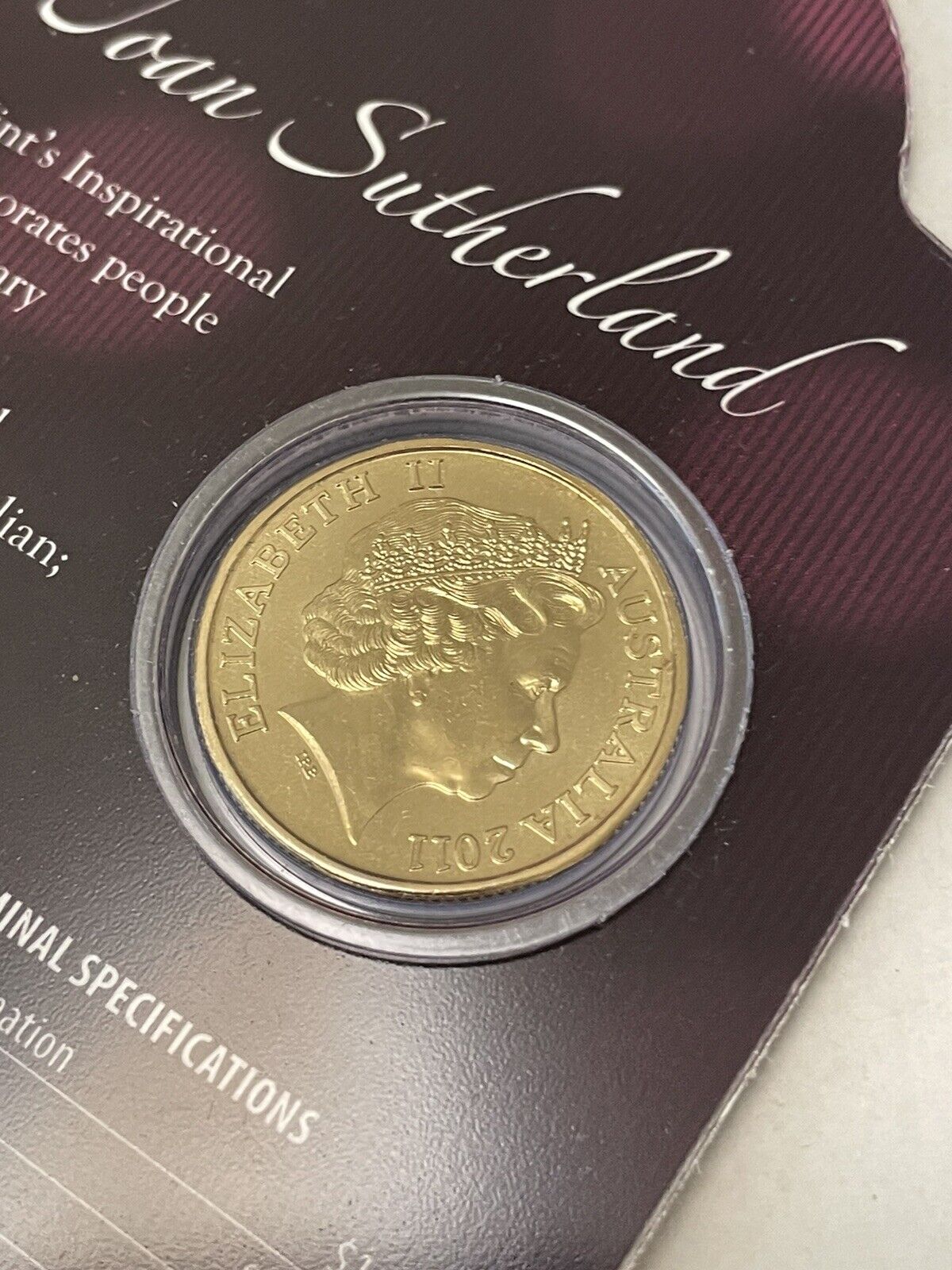 2011 Australia Inspirational Australians Dame Joan Sutherland RAM $1 Carded Coin