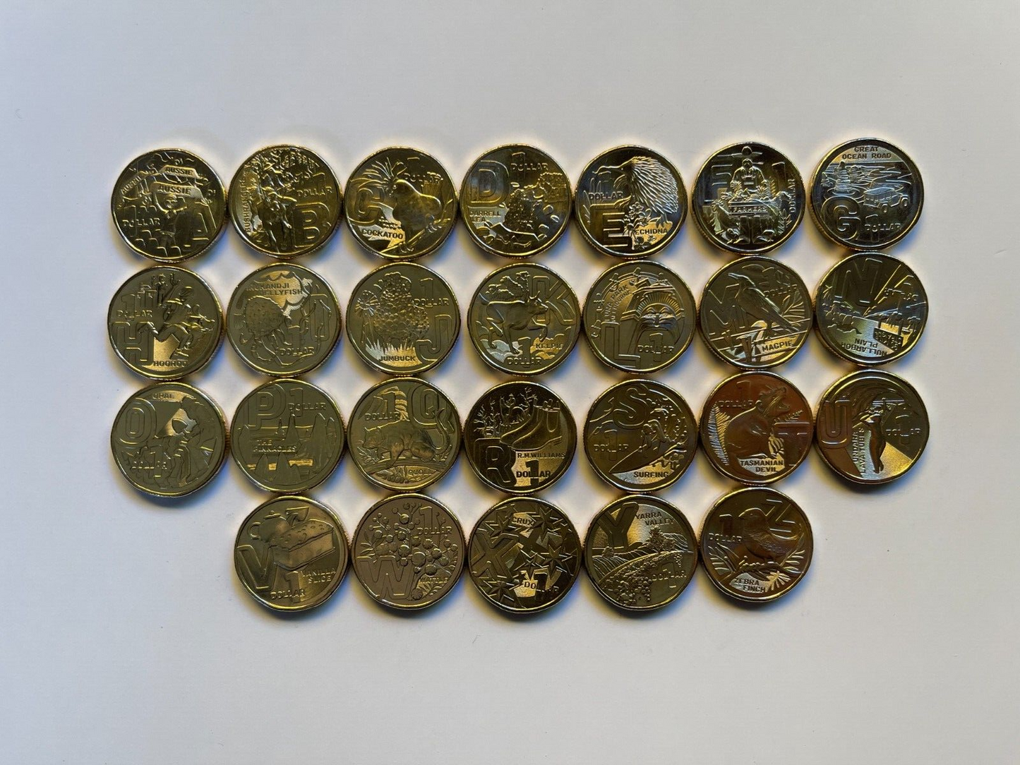 2022 GREAT AUSSIE COIN HUNT 3 -Full Set Of 26 UNC $1 Coins (A-Z) No Folder