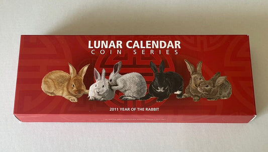 2011 YEAR OF THE RABBIT - LUNAR CALENDAR COIN SERIES - 4x 1oz SILVER RECTANGULAR