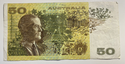 1979 Knight/ Stone $50 Fifty Dollars Australia YDL Prefix Paper Bank Note Circ