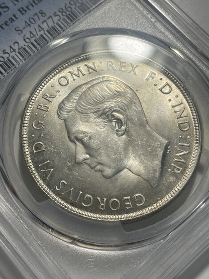 Australia 1937 Crown Five Shillings 5/- Large Silver Coin PCGS Graded MS64