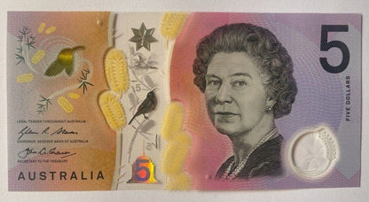 5 dollar note Australia 2016 "88388" RADAR serial