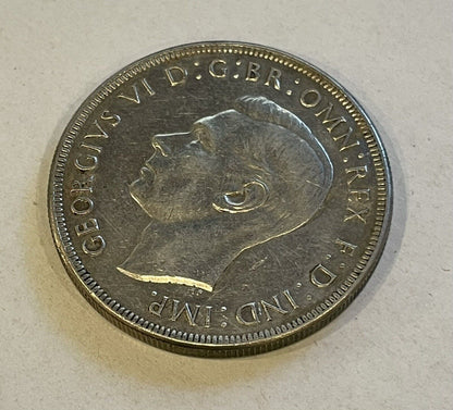 Genuine 1938 Australian Crown 5/- Five Shillings EF Details Large Coin