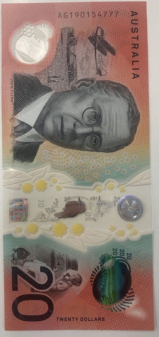 20 dollar note australia 2019 LOWE/FRASER Low Circulation “777” Serial